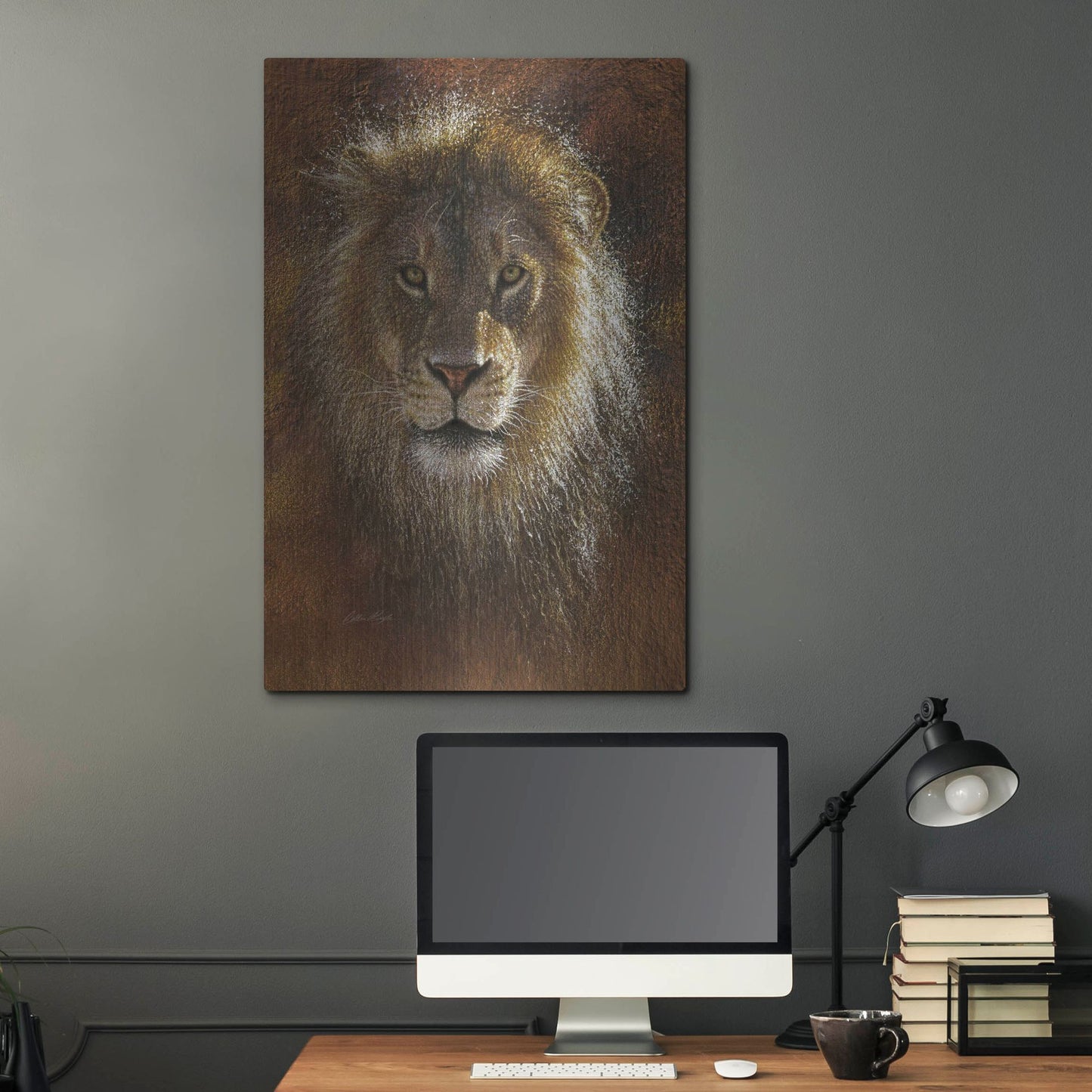 Luxe Metal Art 'Face Off' by Collin Bogle, Metal Wall Art,24x36