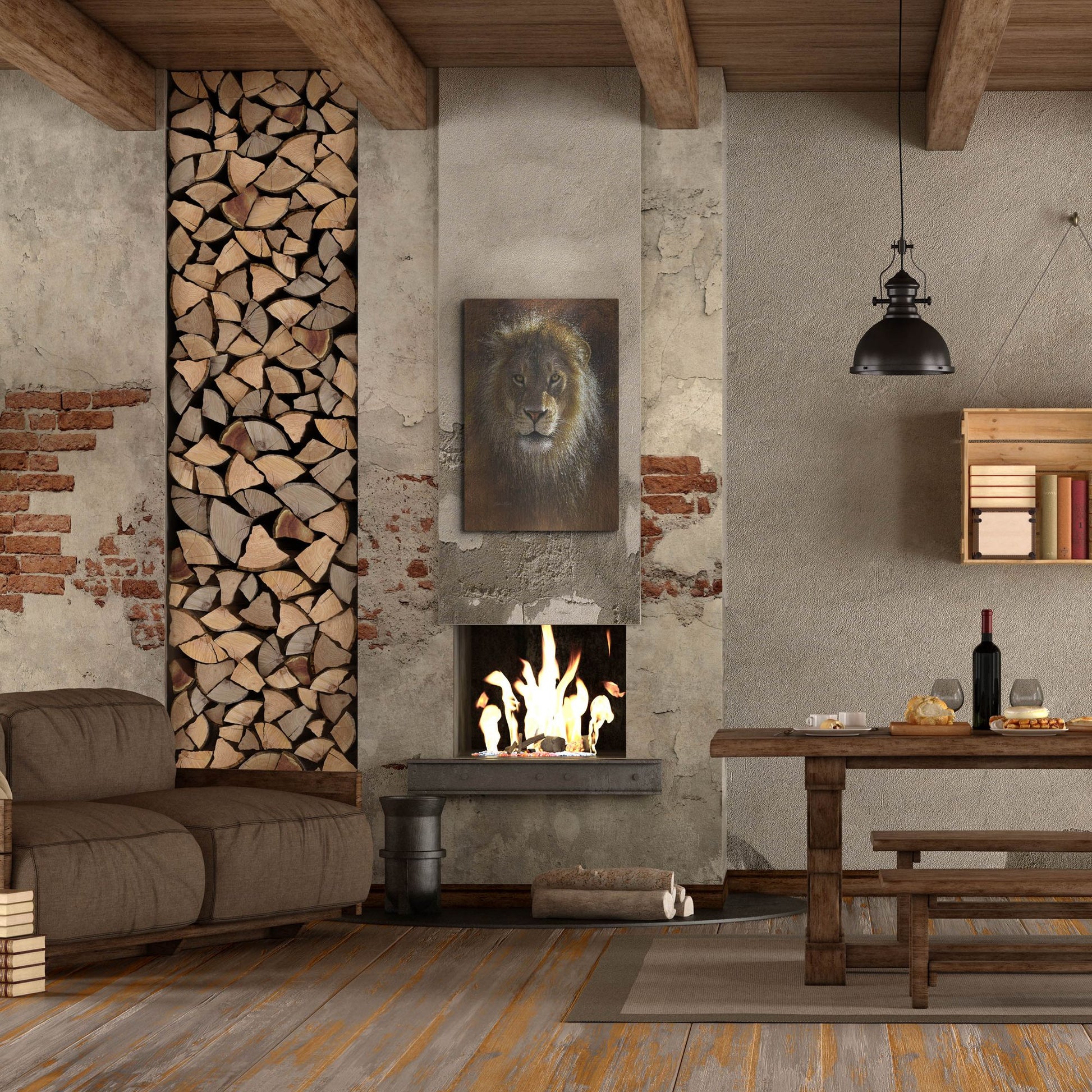 Luxe Metal Art 'Face Off' by Collin Bogle, Metal Wall Art,24x36