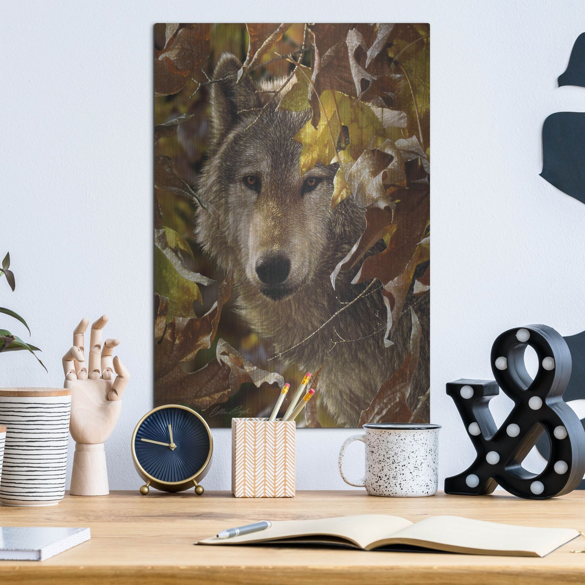 Luxe Metal Art 'Autumn Shadows' by Collin Bogle, Metal Wall Art,12x16