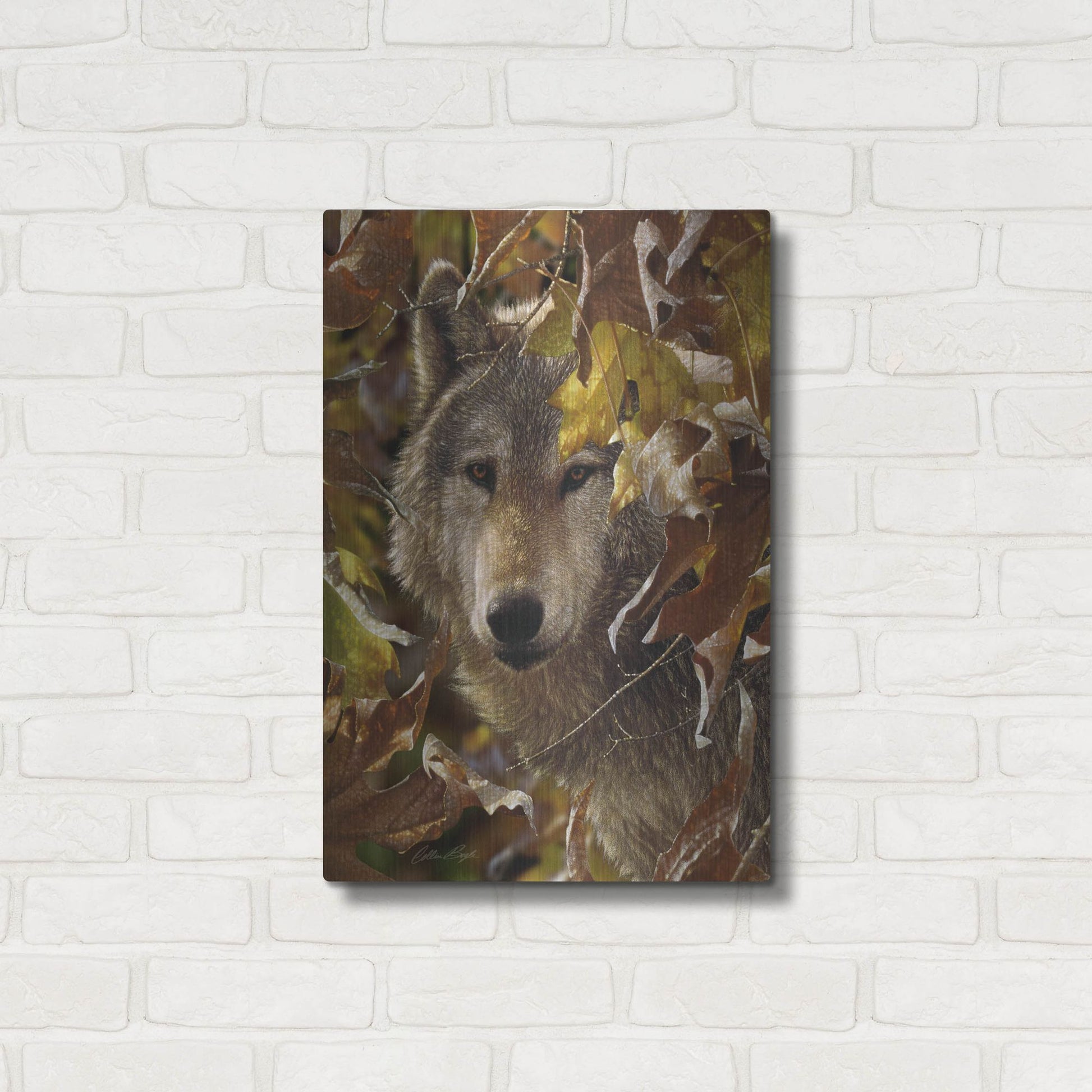 Luxe Metal Art 'Autumn Shadows' by Collin Bogle, Metal Wall Art,16x24