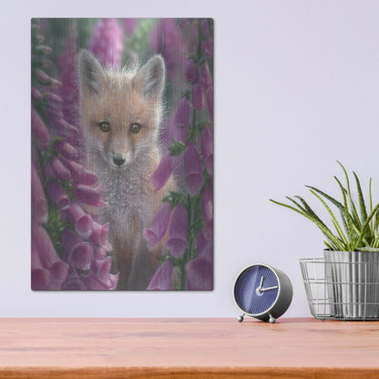Luxe Metal Art 'Fox Gloves' by Collin Bogle, Metal Wall Art,12x16