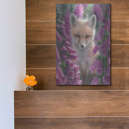 Luxe Metal Art 'Fox Gloves' by Collin Bogle, Metal Wall Art,12x16