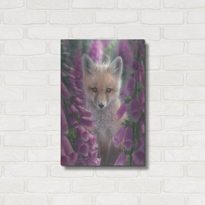 Luxe Metal Art 'Fox Gloves' by Collin Bogle, Metal Wall Art,16x24
