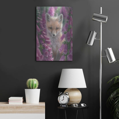 Luxe Metal Art 'Fox Gloves' by Collin Bogle, Metal Wall Art,16x24
