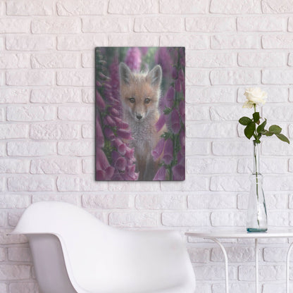 Luxe Metal Art 'Fox Gloves' by Collin Bogle, Metal Wall Art,16x24