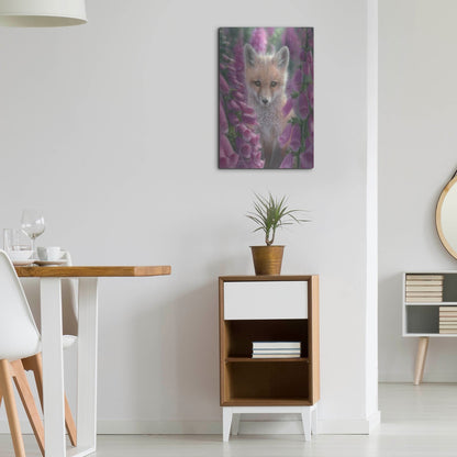 Luxe Metal Art 'Fox Gloves' by Collin Bogle, Metal Wall Art,16x24
