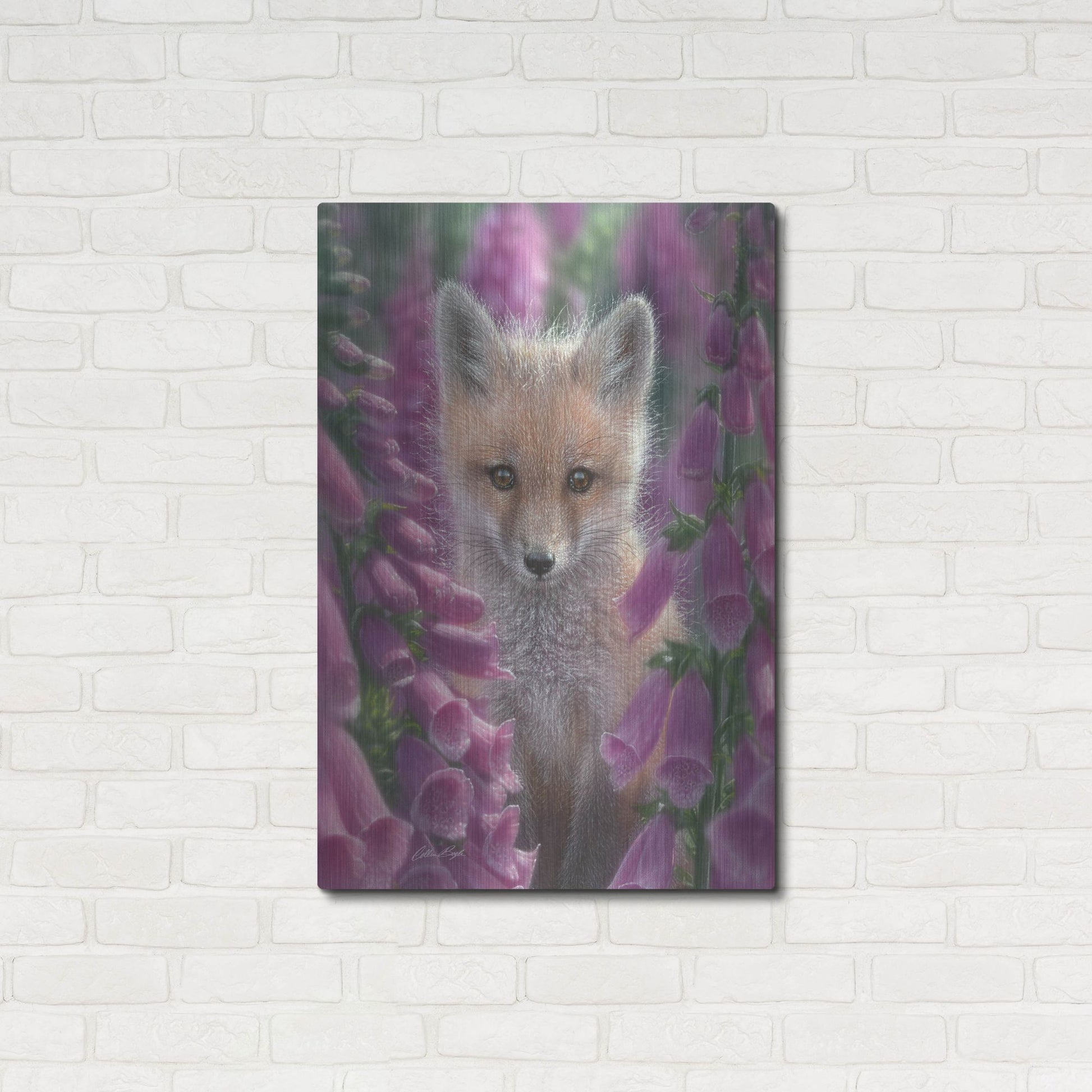 Luxe Metal Art 'Fox Gloves' by Collin Bogle, Metal Wall Art,24x36
