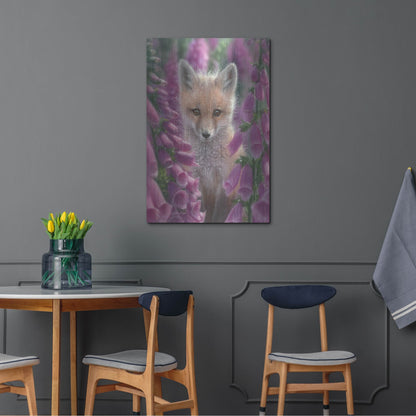 Luxe Metal Art 'Fox Gloves' by Collin Bogle, Metal Wall Art,24x36