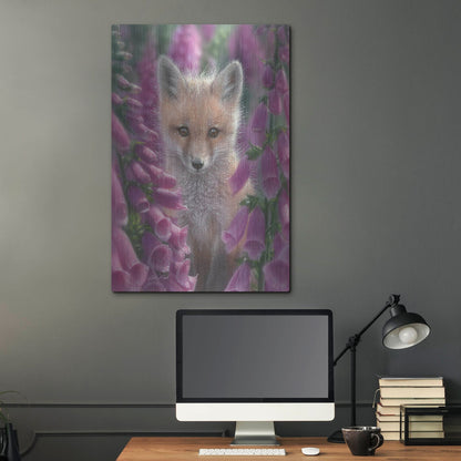 Luxe Metal Art 'Fox Gloves' by Collin Bogle, Metal Wall Art,24x36