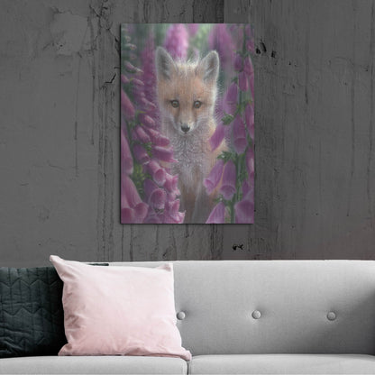 Luxe Metal Art 'Fox Gloves' by Collin Bogle, Metal Wall Art,24x36