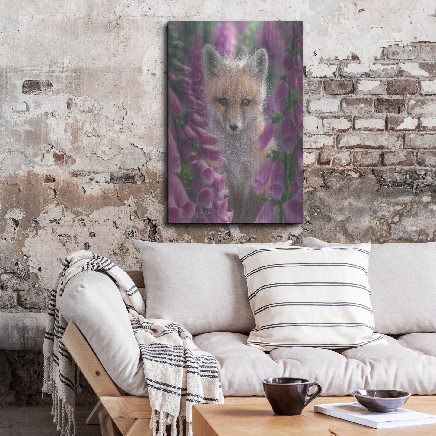 Luxe Metal Art 'Fox Gloves' by Collin Bogle, Metal Wall Art,24x36