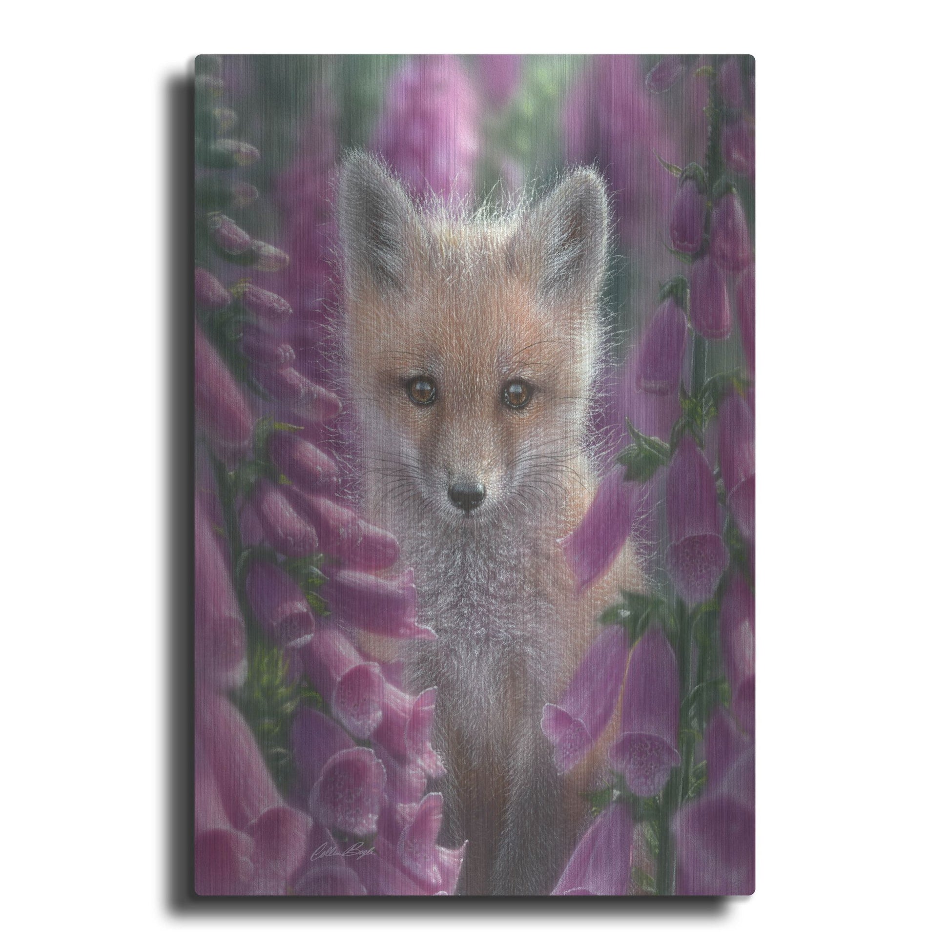 Luxe Metal Art 'Fox Gloves' by Collin Bogle, Metal Wall Art