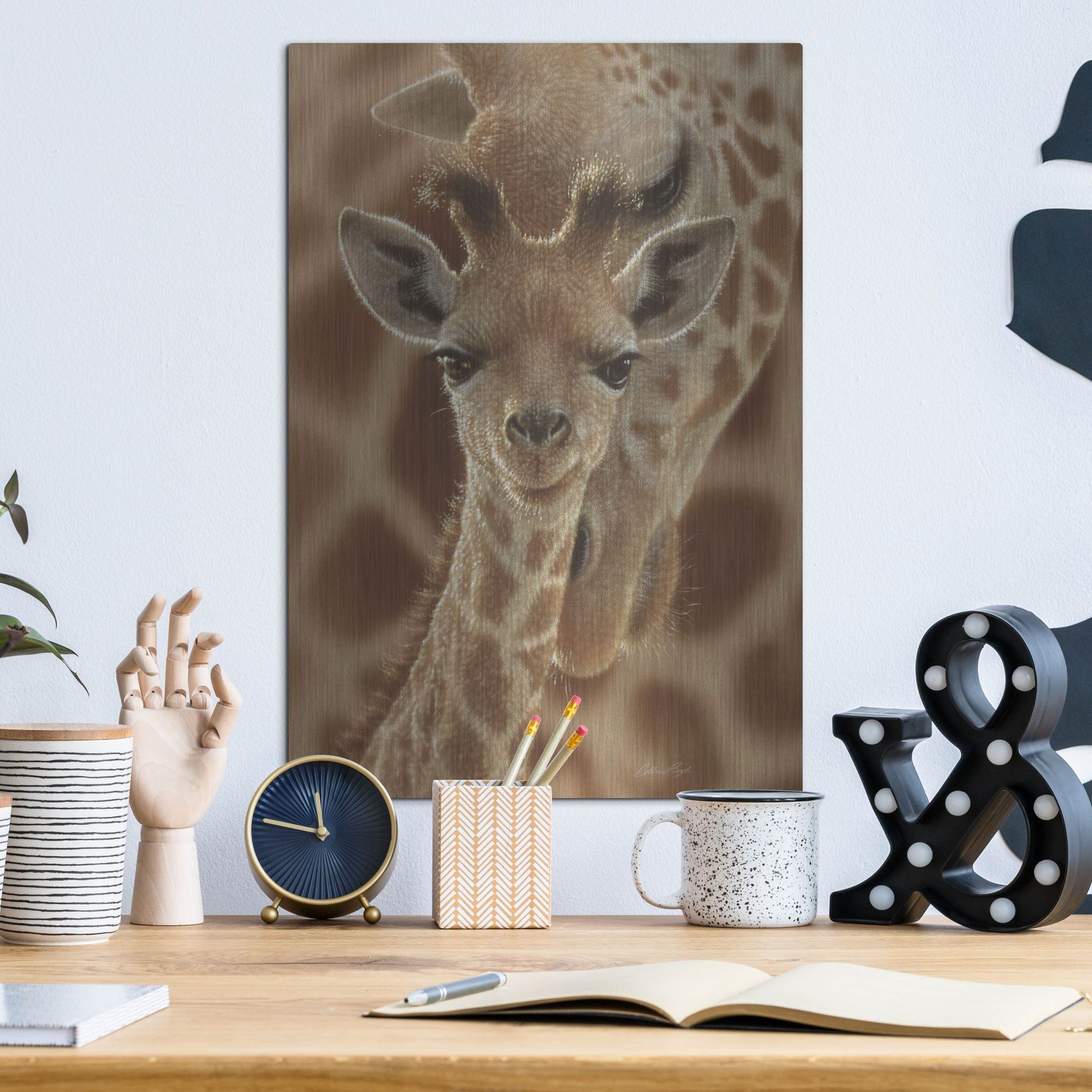 Luxe Metal Art 'New Born' by Collin Bogle, Metal Wall Art,12x16