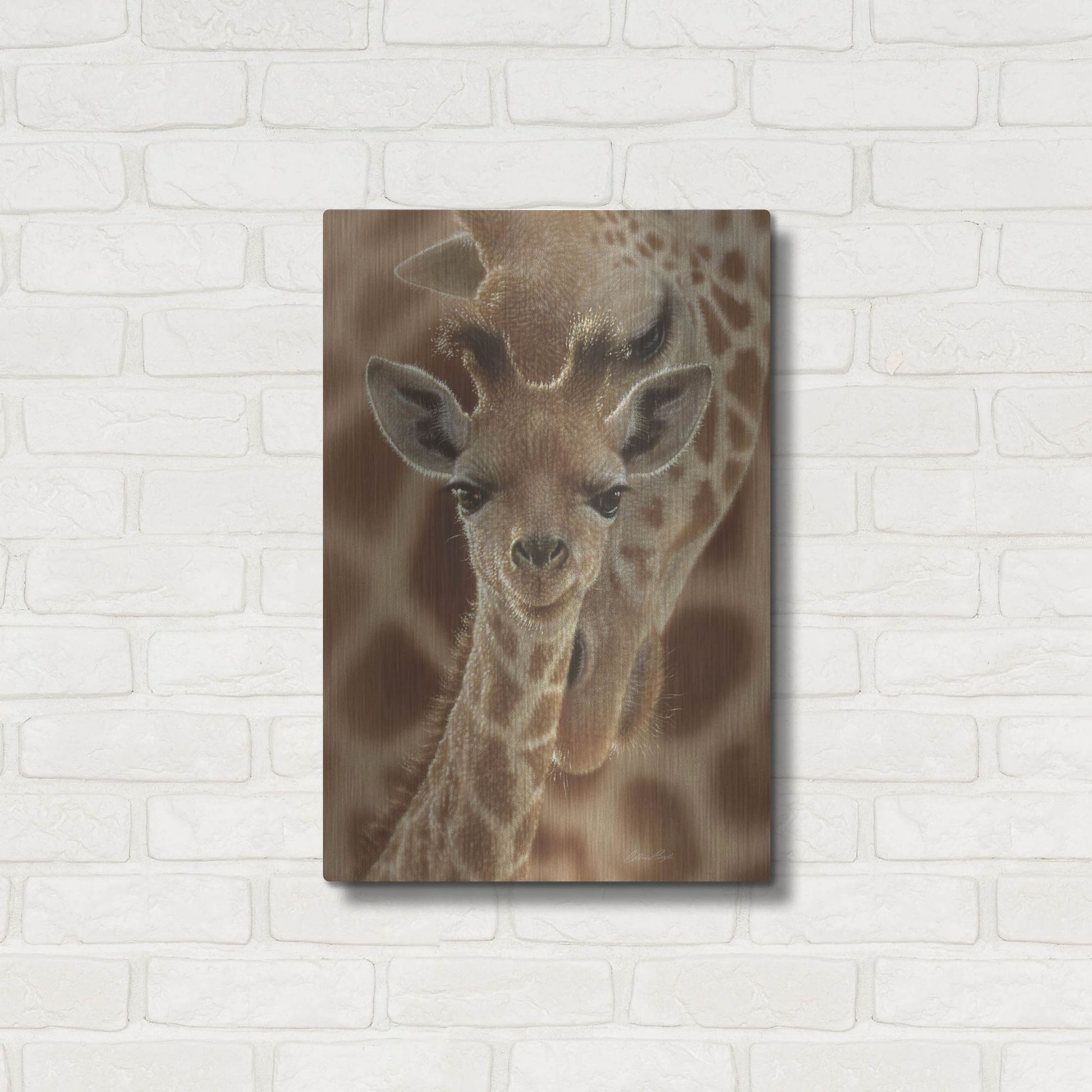 Luxe Metal Art 'New Born' by Collin Bogle, Metal Wall Art,16x24