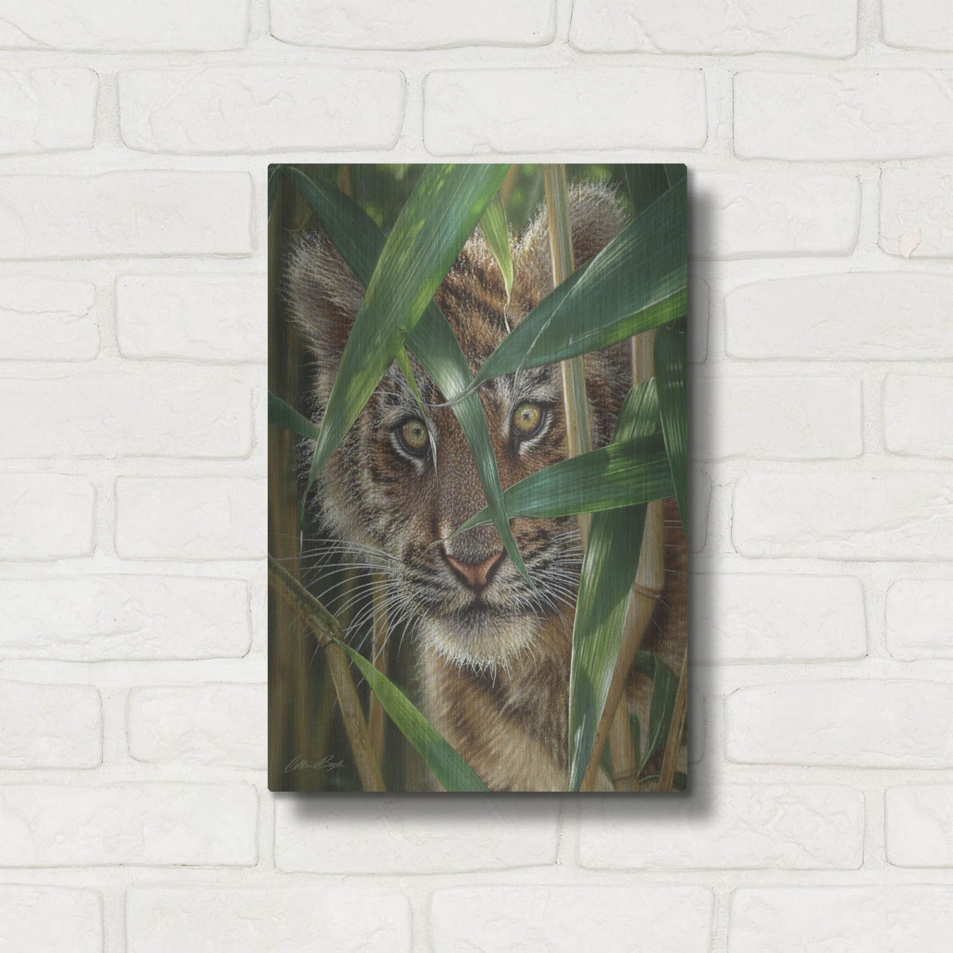 Luxe Metal Art 'Peekaboo' by Collin Bogle, Metal Wall Art,12x16