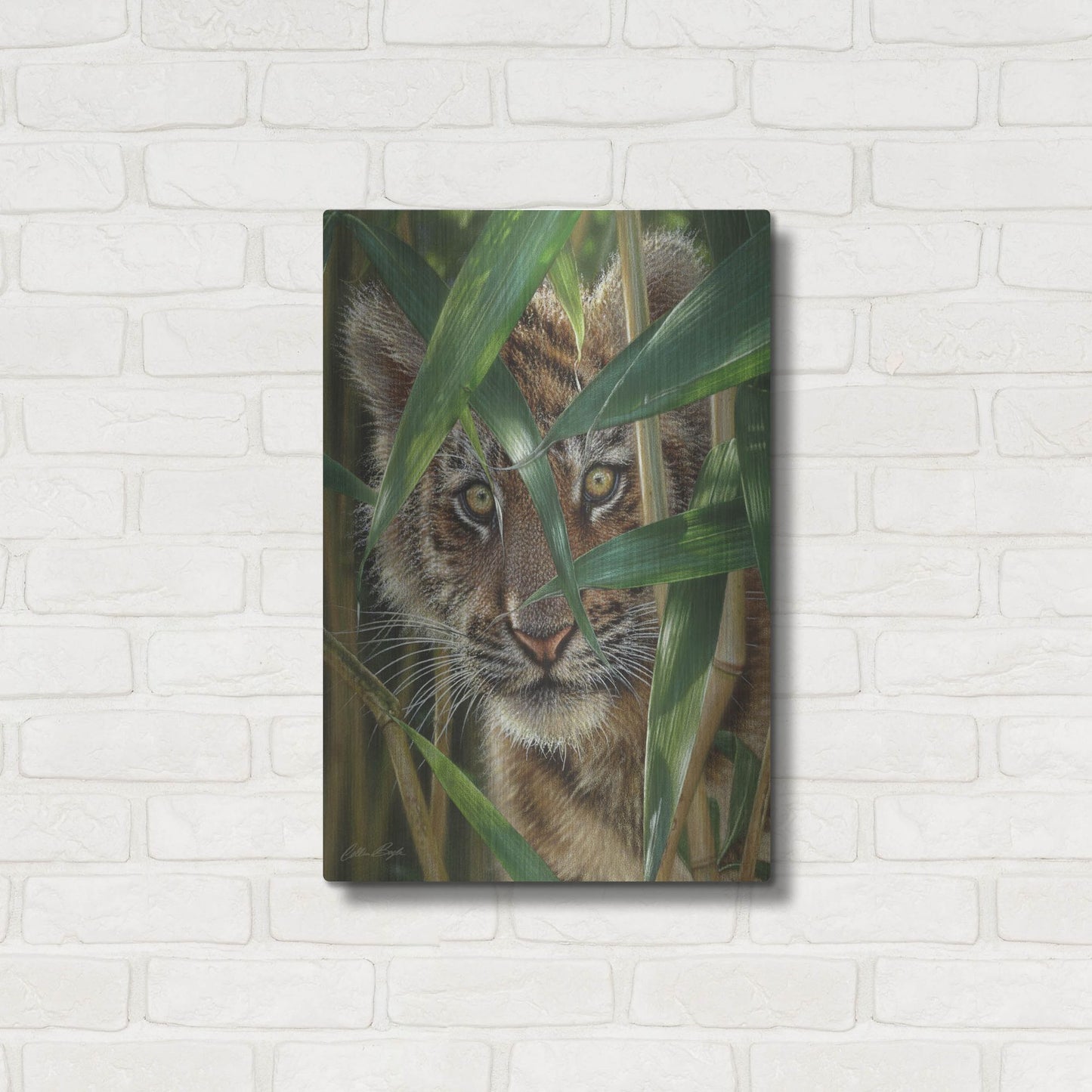 Luxe Metal Art 'Peekaboo' by Collin Bogle, Metal Wall Art,16x24