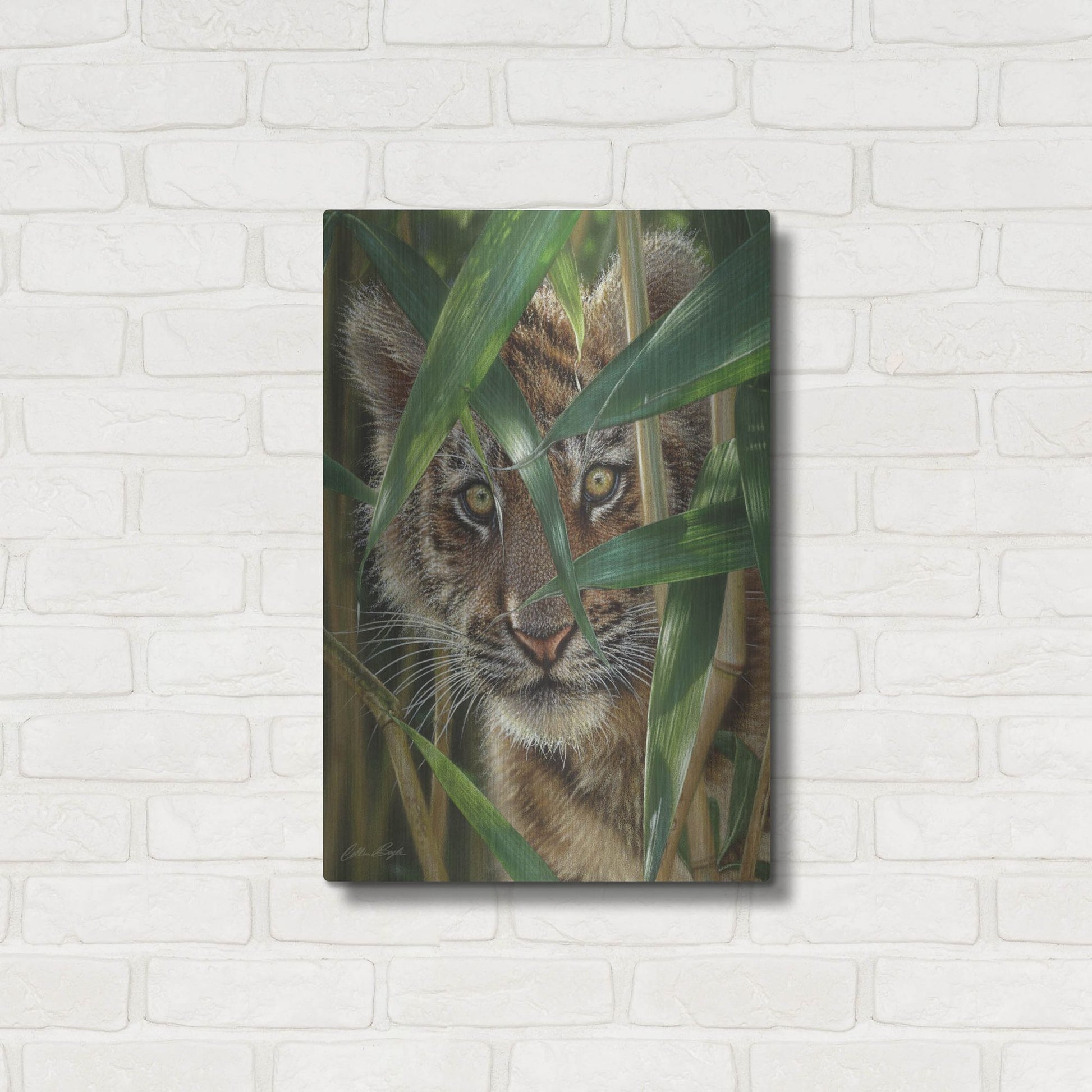 Luxe Metal Art 'Peekaboo' by Collin Bogle, Metal Wall Art,16x24