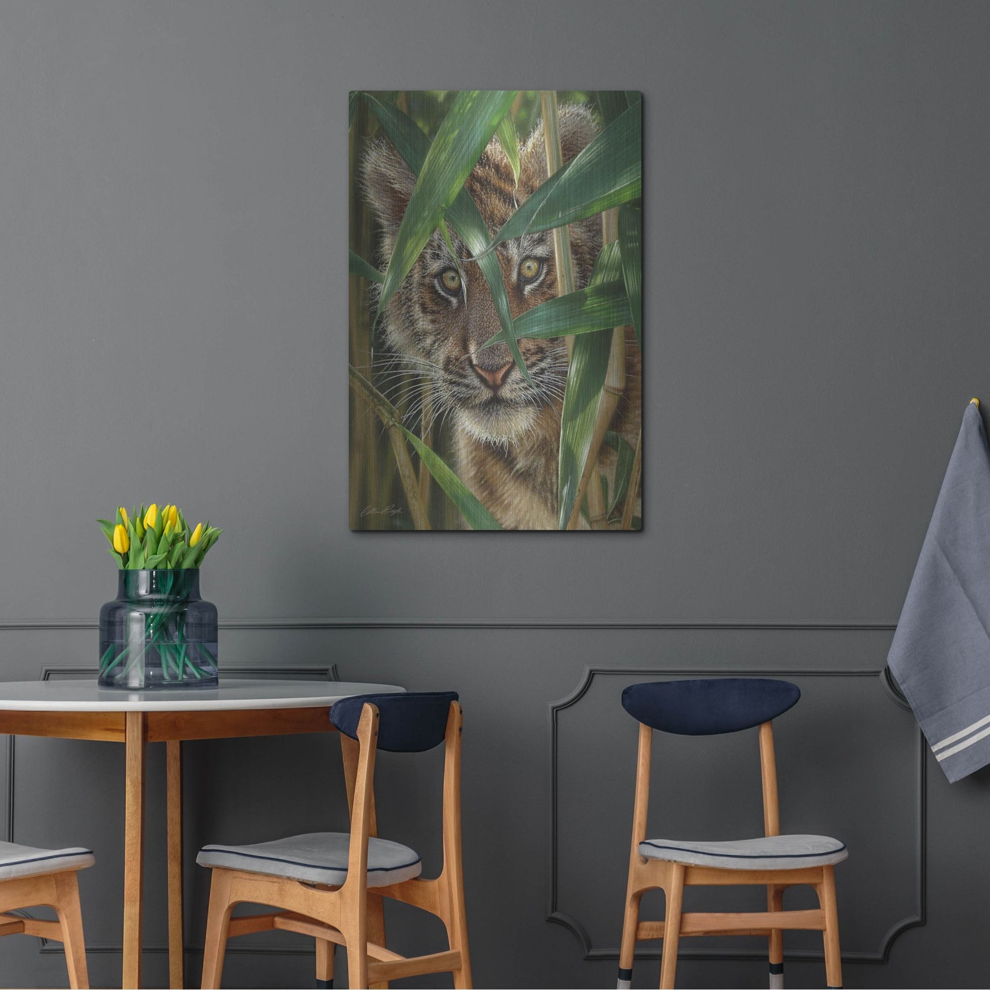 Luxe Metal Art 'Peekaboo' by Collin Bogle, Metal Wall Art,24x36