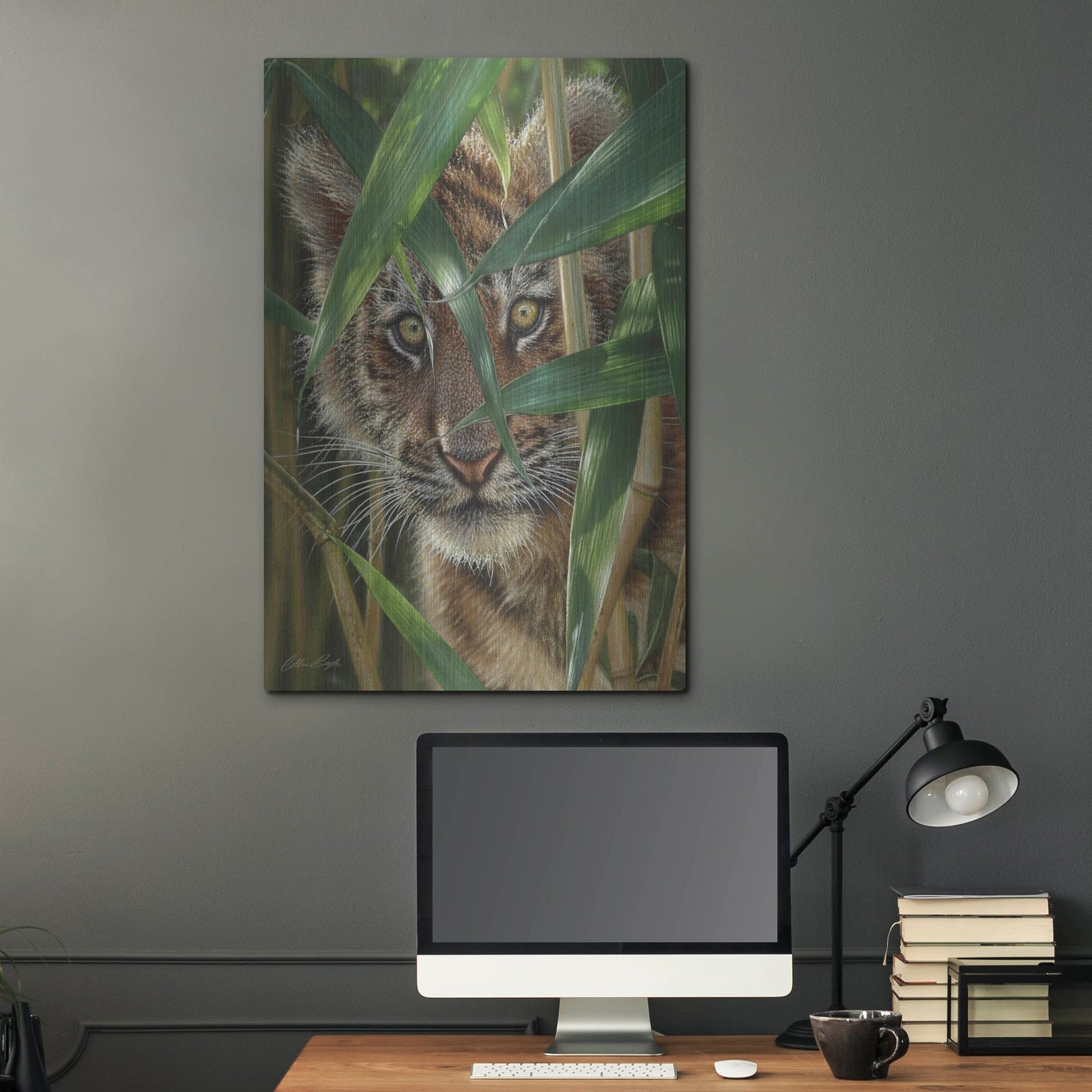 Luxe Metal Art 'Peekaboo' by Collin Bogle, Metal Wall Art,24x36