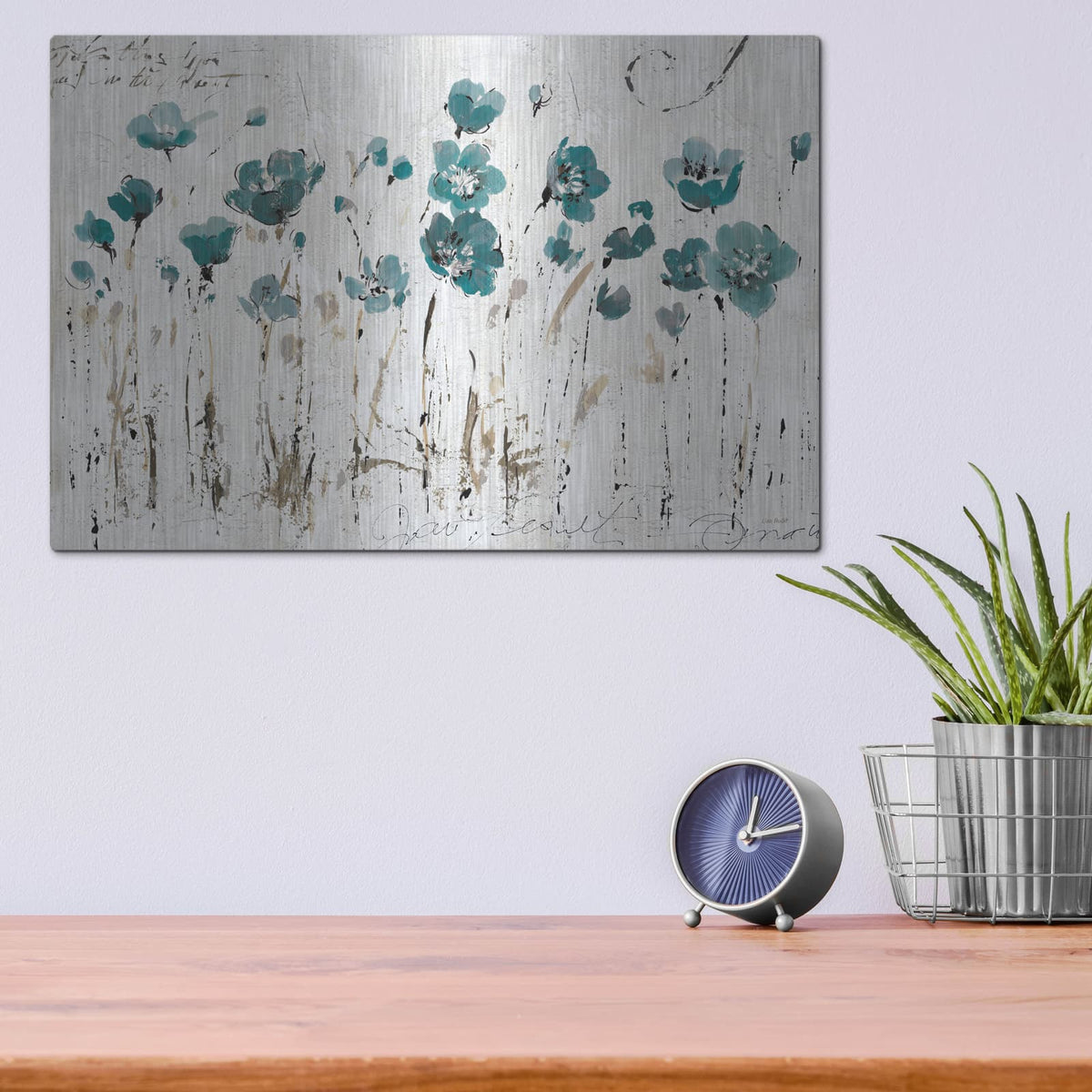 'Abstract Balance IV Blue' by Lisa Audit – Metal Wall Art, 16x12 room view