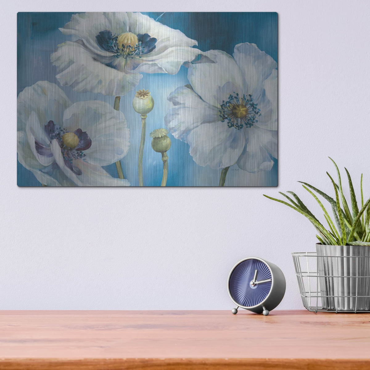 'Blue Dance I' by Lisa Audit – Metal Wall Art, 16x12 room view