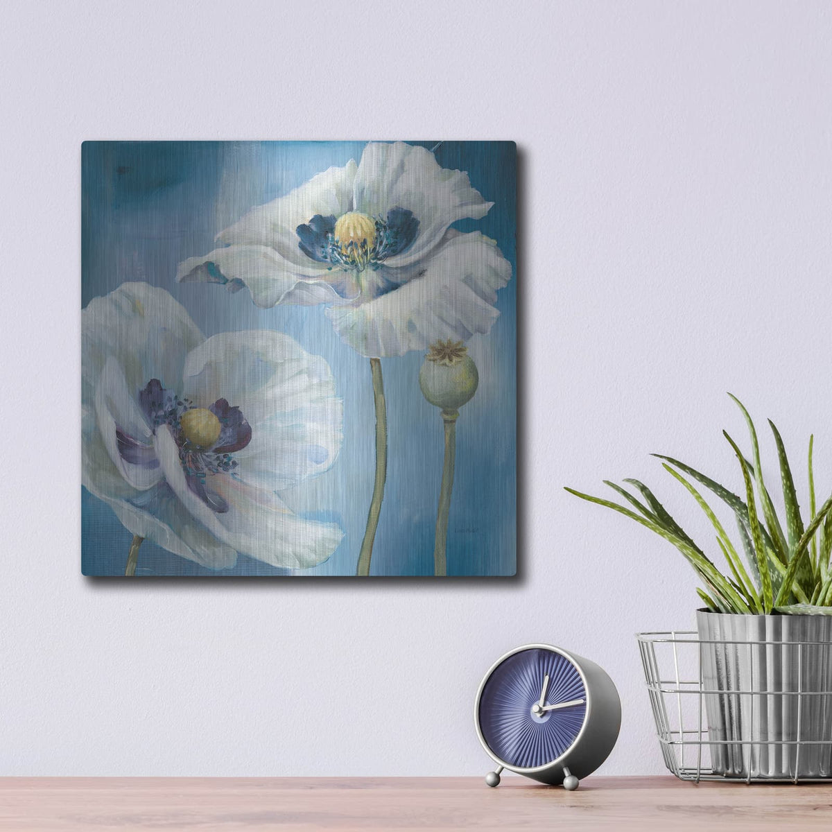 'Blue Dance II' by Lisa Audit – Metal Wall Art, 12x12 room view