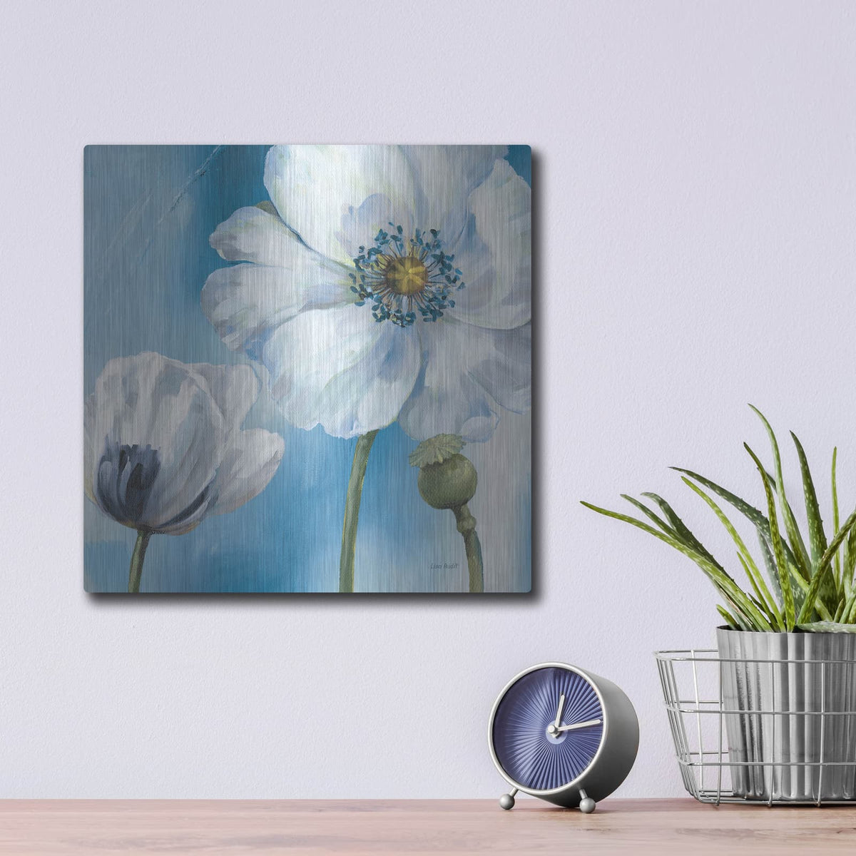 'Blue Dance III' by Lisa Audit – Metal Wall Art, 12x12 room view