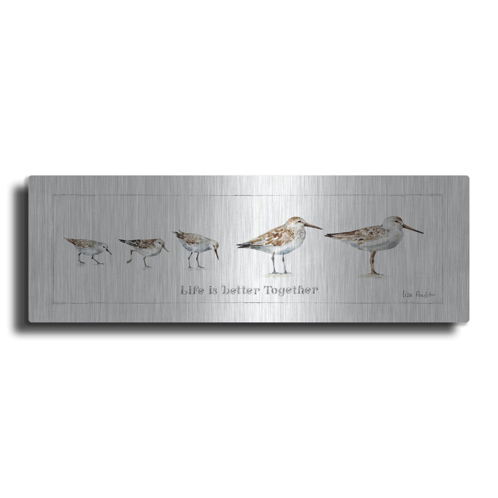 'Pebbles and Sandpipers I' by Lisa Audit – Metal Wall Art