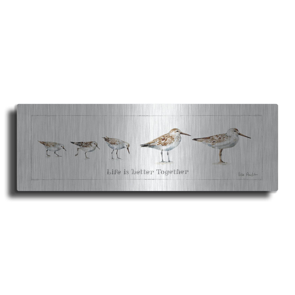 'Pebbles and Sandpipers I' by Lisa Audit – Metal Wall Art