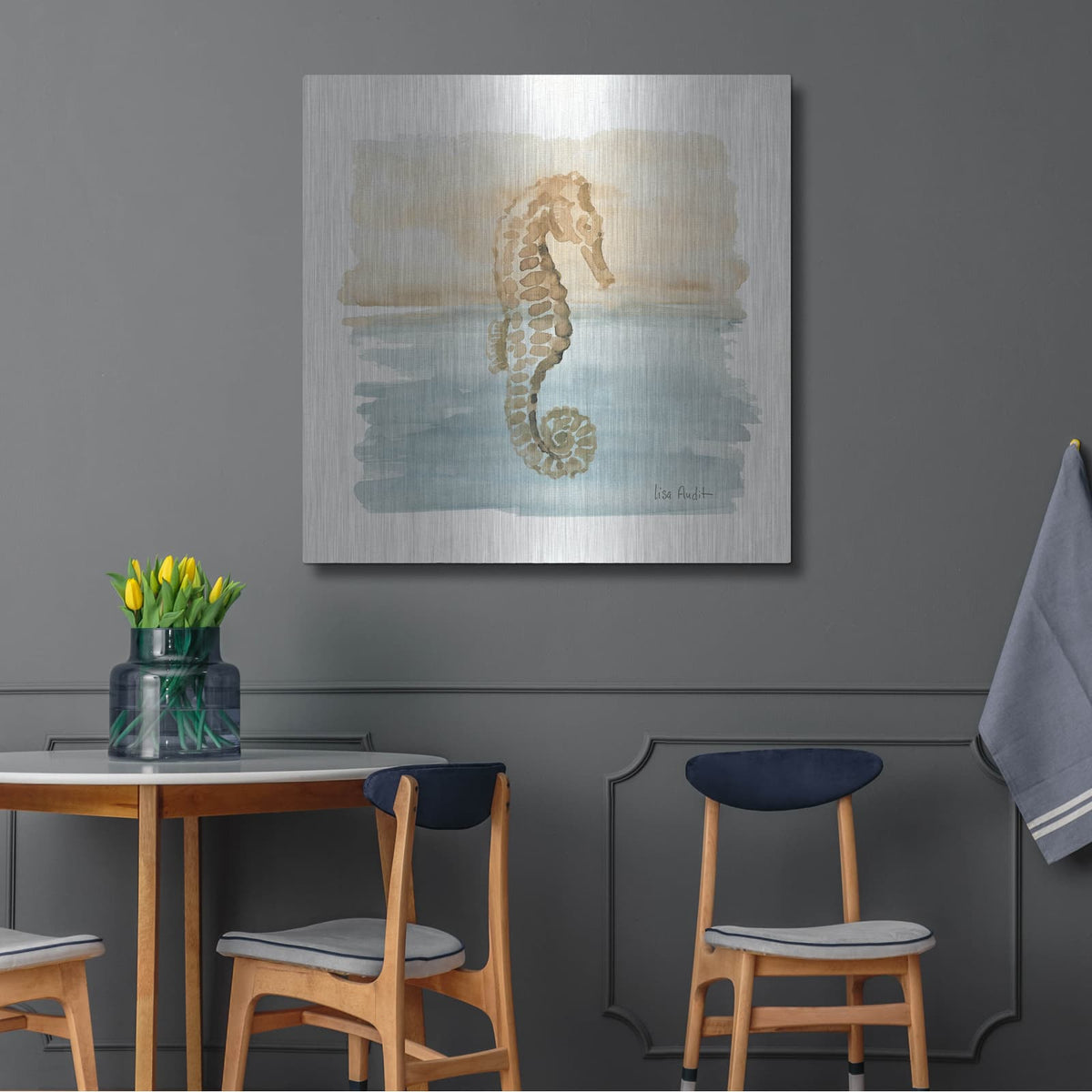 'Sand and Sea III' by Lisa Audit – Metal Wall Art, 36x36 room view