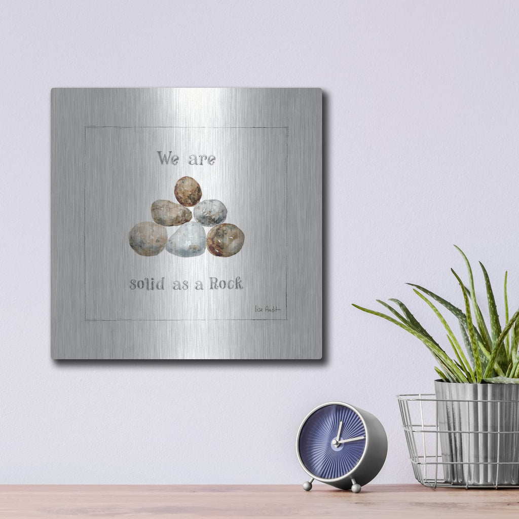 'Pebbles and Sandpipers VI' by Lisa Audit – Metal Wall Art, 12x12 room view