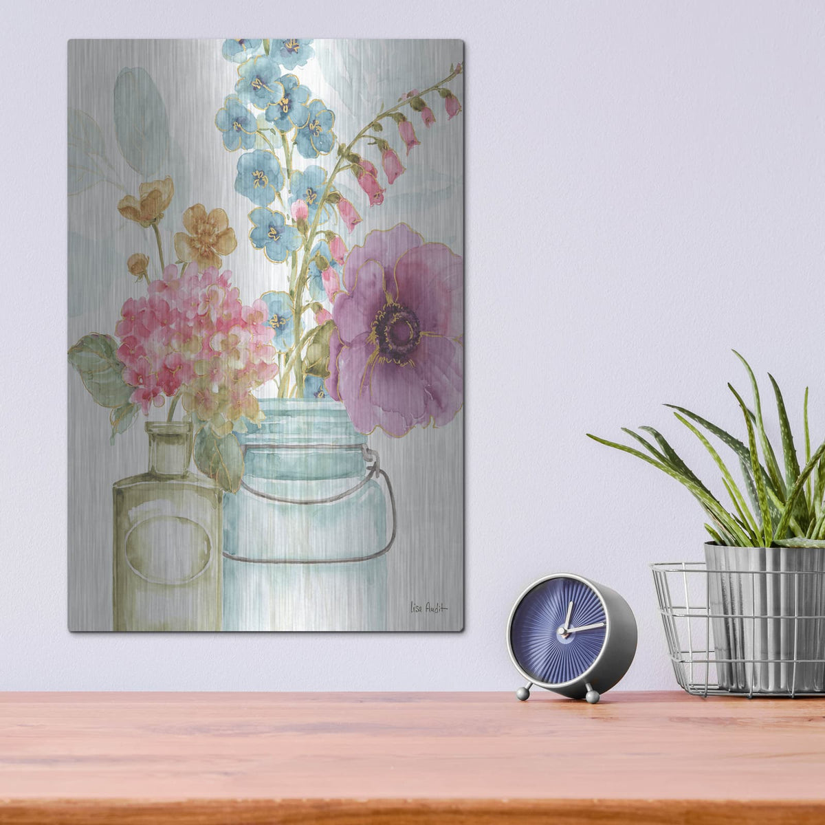 'Rainbow Seeds Flowers VIII' by Lisa Audit – Metal Wall Art, 12x16 room view