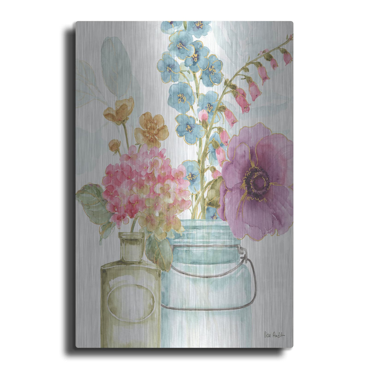 'Rainbow Seeds Flowers VIII' by Lisa Audit – Metal Wall Art