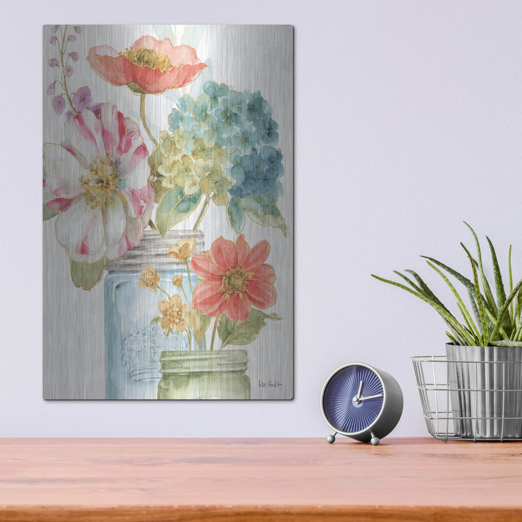 'Rainbow Seeds Flowers IX' by Lisa Audit – Metal Wall Art, 12x16 room view