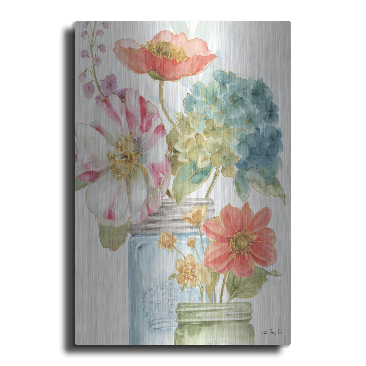 'Rainbow Seeds Flowers IX' by Lisa Audit – Metal Wall Art