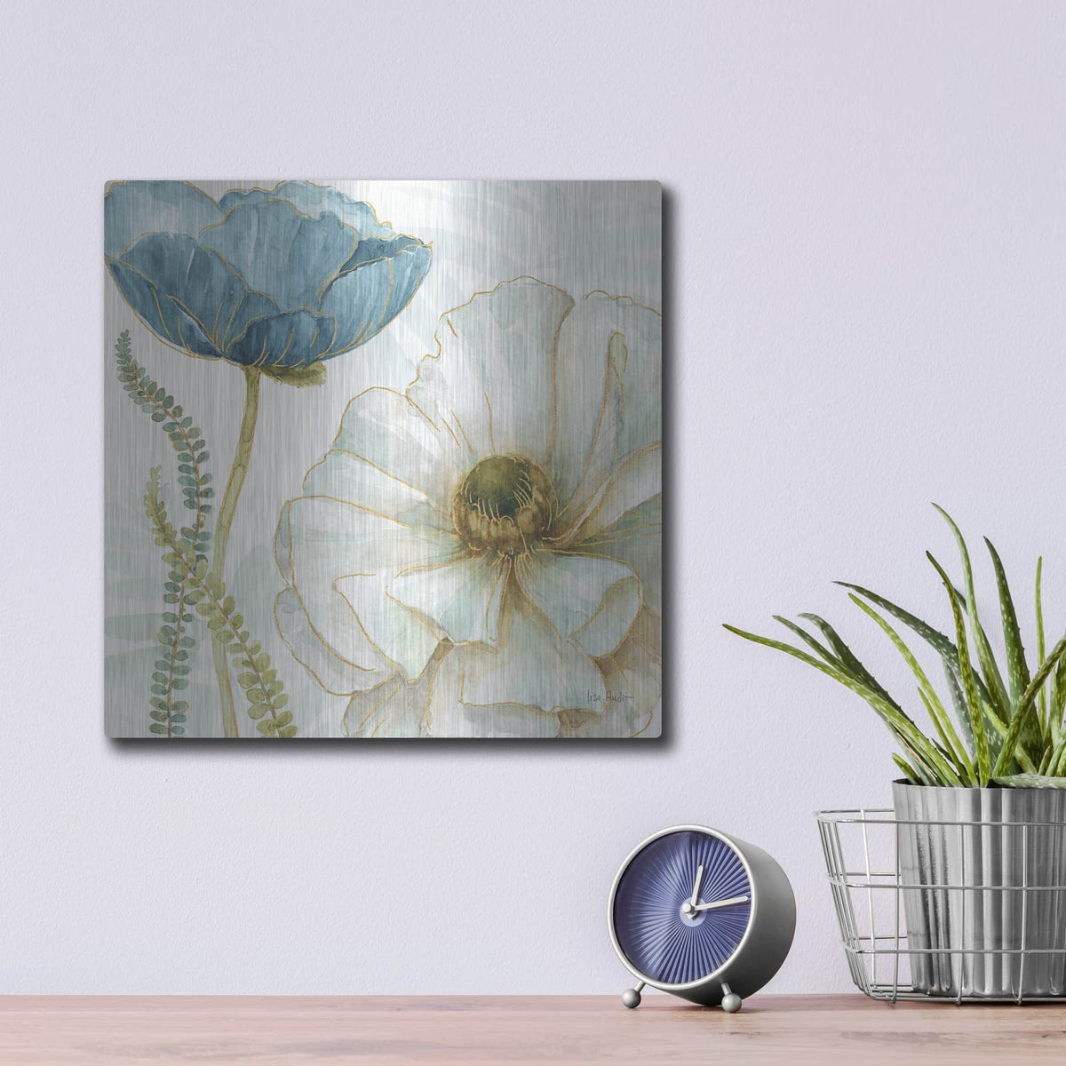 'My Greenhouse Flowers III' by Lisa Audit – Metal Wall Art, 12x12 room view