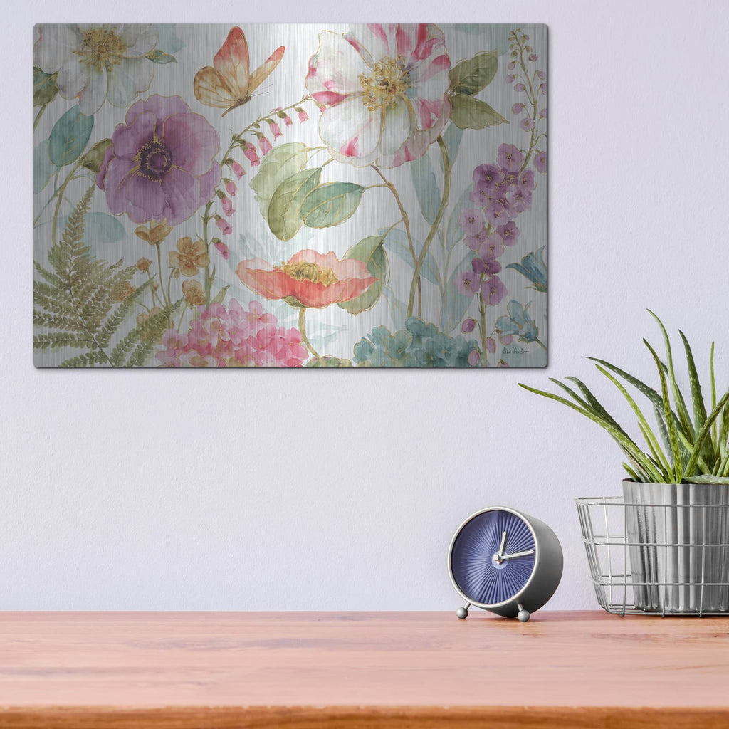 'Rainbow Seeds Flowers I' by Lisa Audit – Metal Wall Art, 16x12 room view