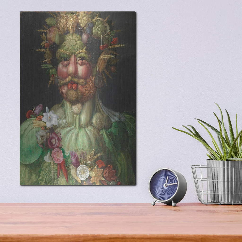'Vertumnus' by Guiseppe Arcimboldo – Metal Wall Art, 12x16 room view