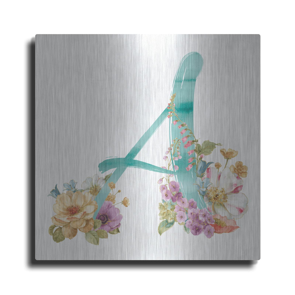 'Rainbow Seeds Monogram A' by Lisa Audit – Metal Wall Art