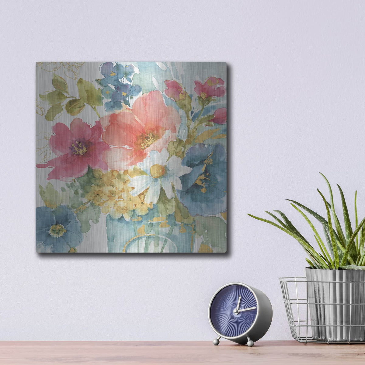 'My Garden Bouquet II' by Lisa Audit – Metal Wall Art, 12x12 room view
