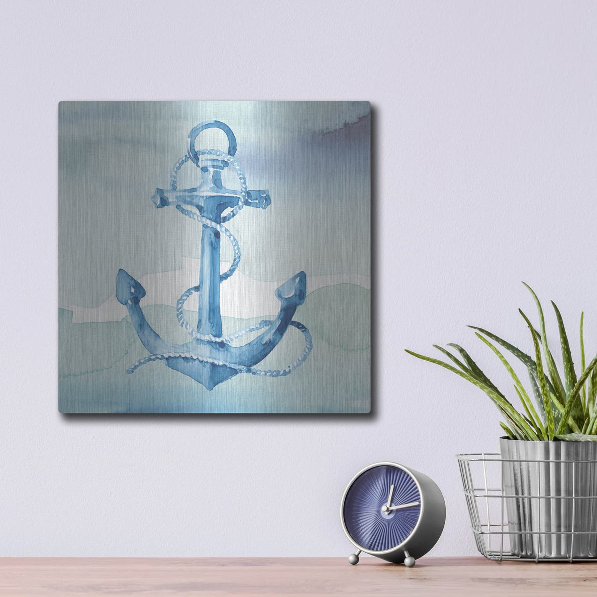 'Sea Life Anchor II' by Lisa Audit – Metal Wall Art, 12x12 room view