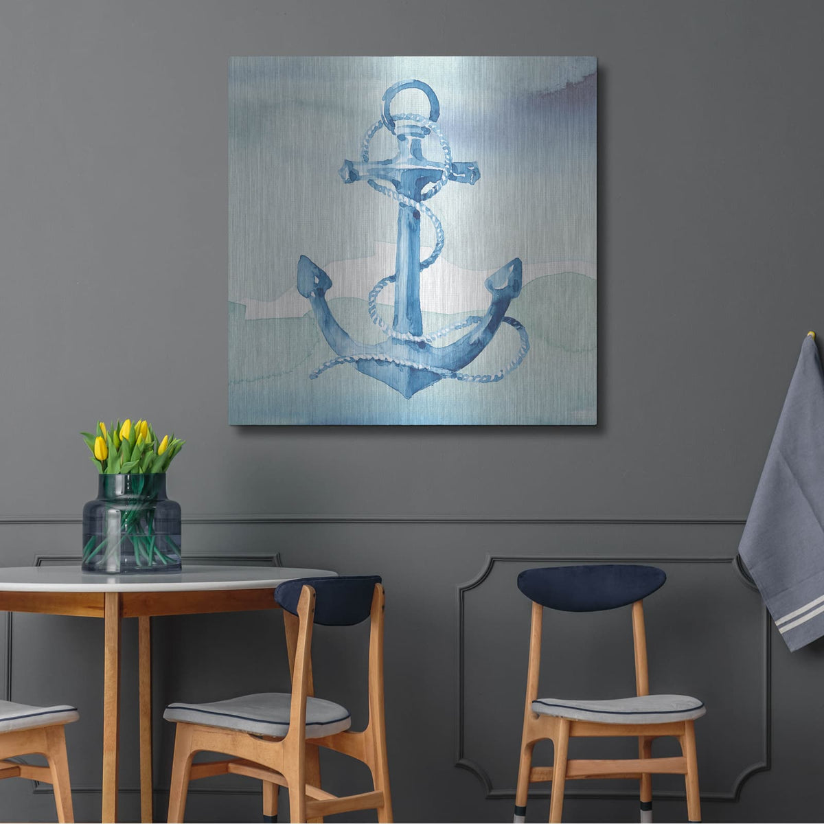 'Sea Life Anchor II' by Lisa Audit – Metal Wall Art, 36x36 room view