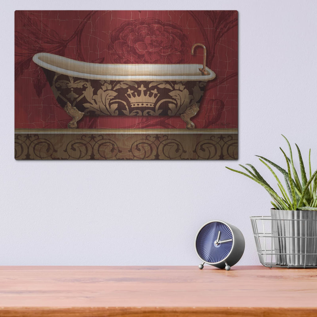 'Royal Red Bath II' by Lisa Audit – Metal Wall Art, 16x12 room view