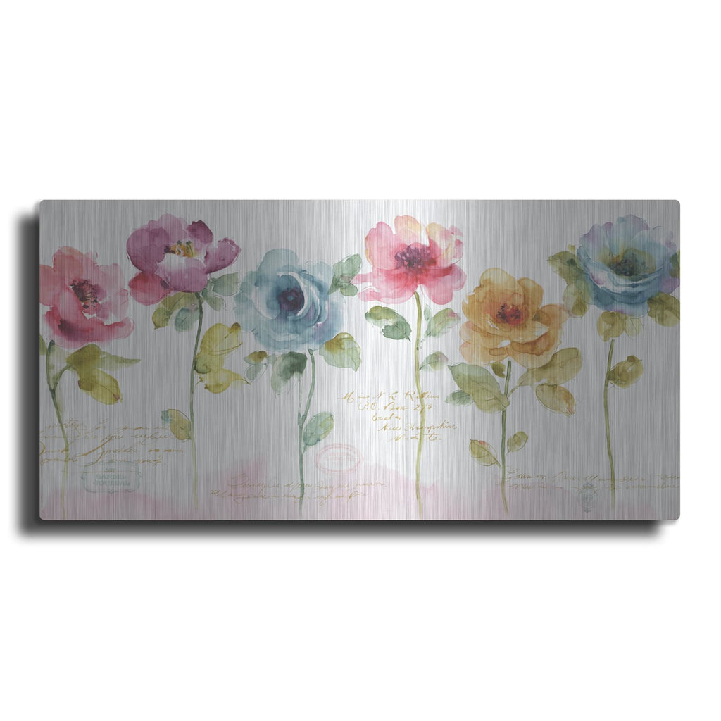 'Rainbow Seeds Loose Floral V' by Lisa Audit – Metal Wall Art