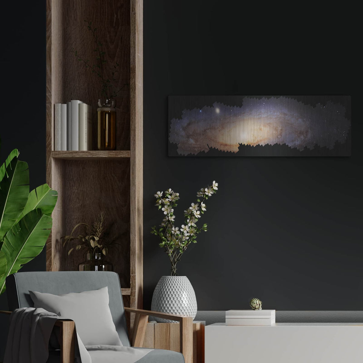 'Andromeda Galaxy - Hubble Space Telescope' by NASA Space Photos – Metal Wall Art, 36x12 room view