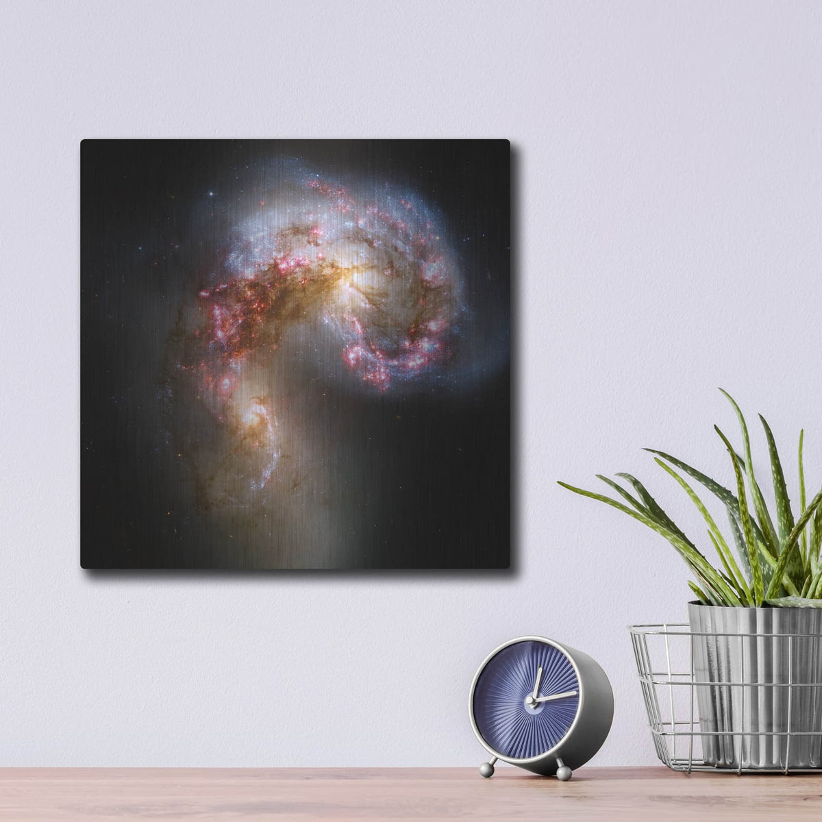 'Antennae Galaxies' by NASA Space Photos – Metal Wall Art, 12x12 room view