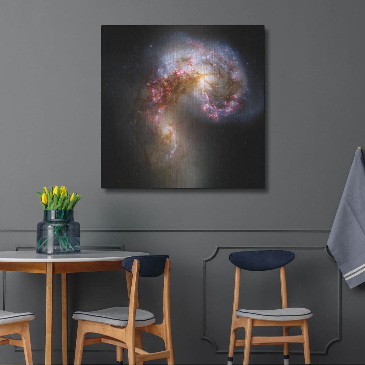 'Antennae Galaxies' by NASA Space Photos – Metal Wall Art, 36x36 room view