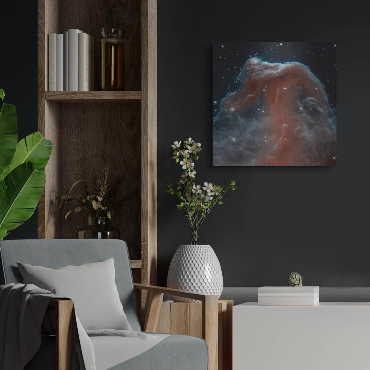 'Horsehead Nebula' by NASA Space Photos – Metal Wall Art, 24x24 room view