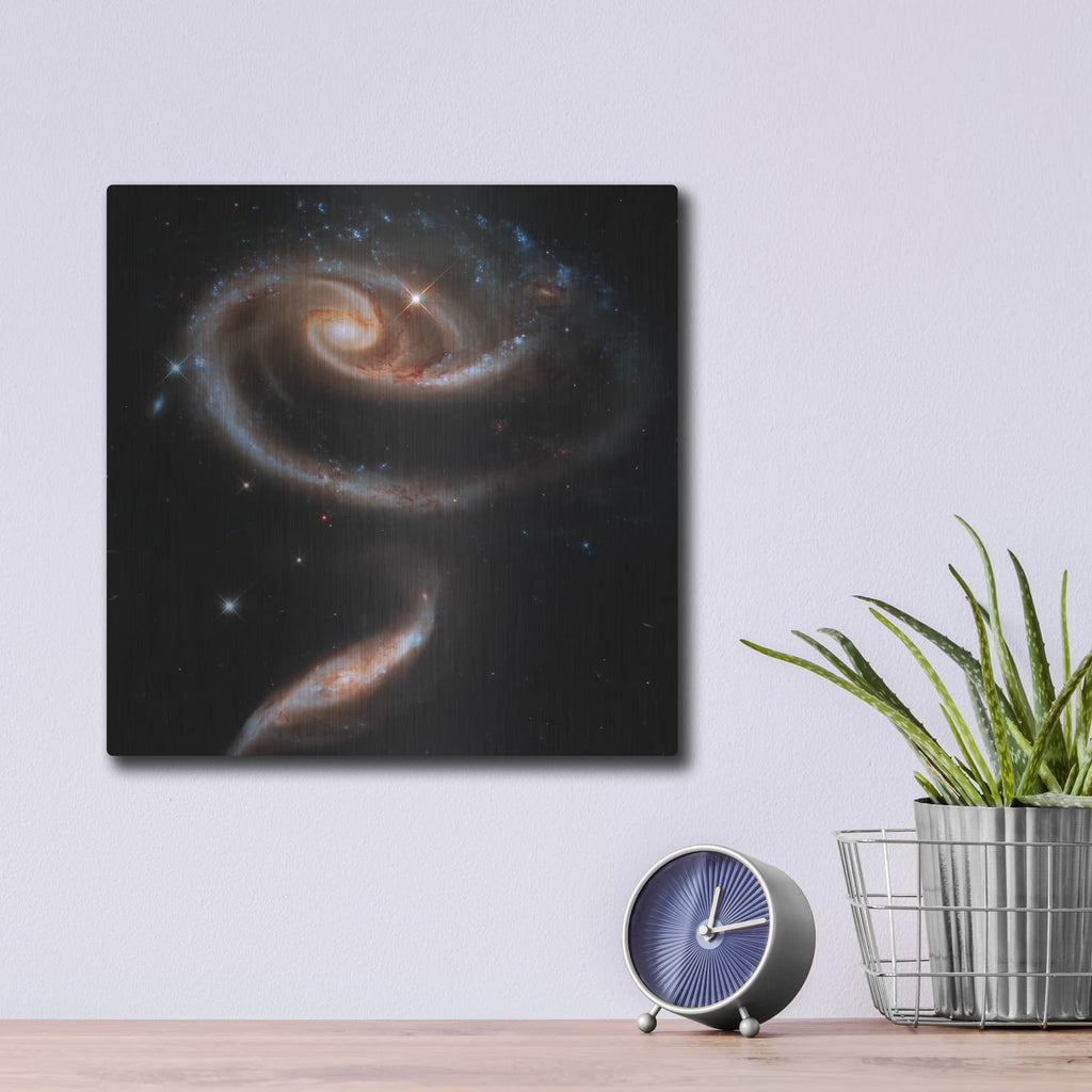 'Interacting Galaxies Arp 273' by NASA Space Photos – Metal Wall Art, 12x12 room view