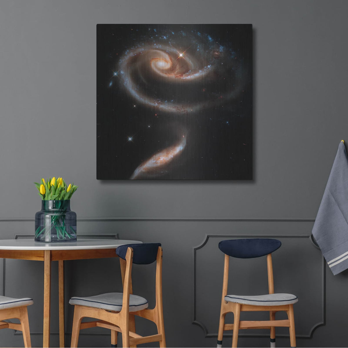 'Interacting Galaxies Arp 273' by NASA Space Photos – Metal Wall Art, 36x36 room view